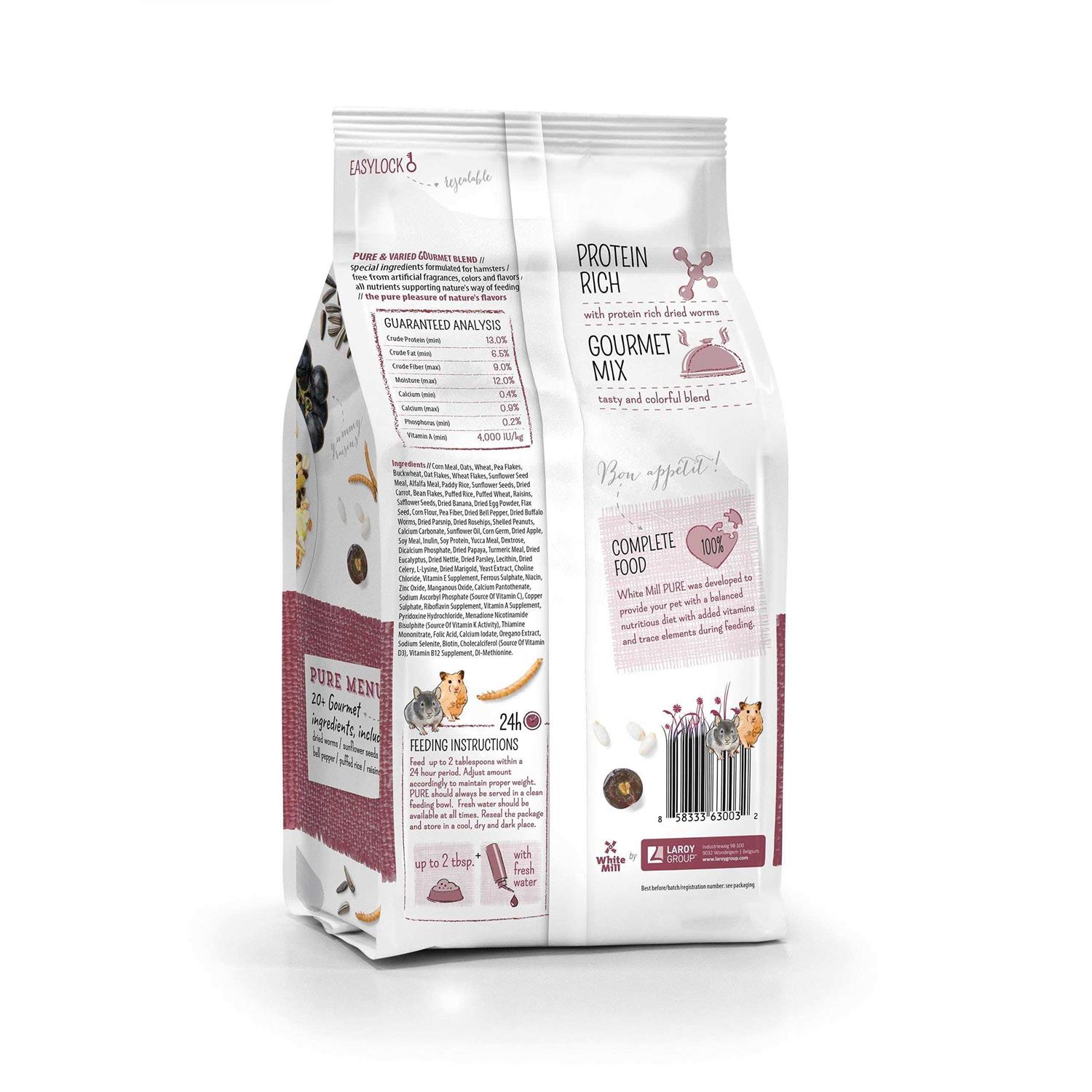 Witte Molen Pure Hamster Food Seed Mixture Mealworms Sunflower Seeds - Healthber