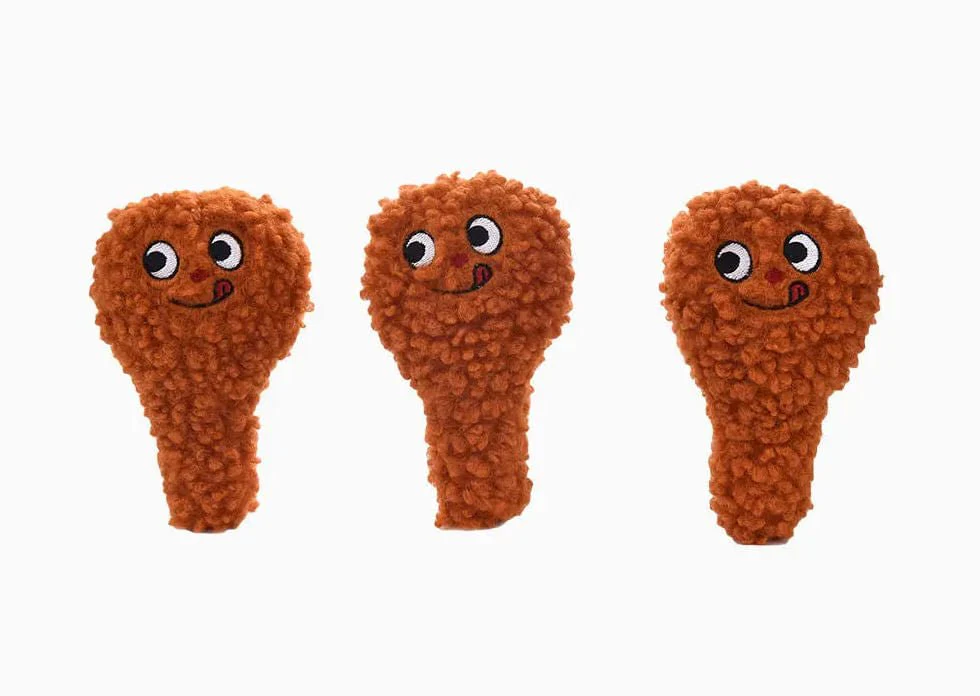 4 Piece Fried Chicken Hide & Seek Squeaker Plush Dog Toy - Healthber