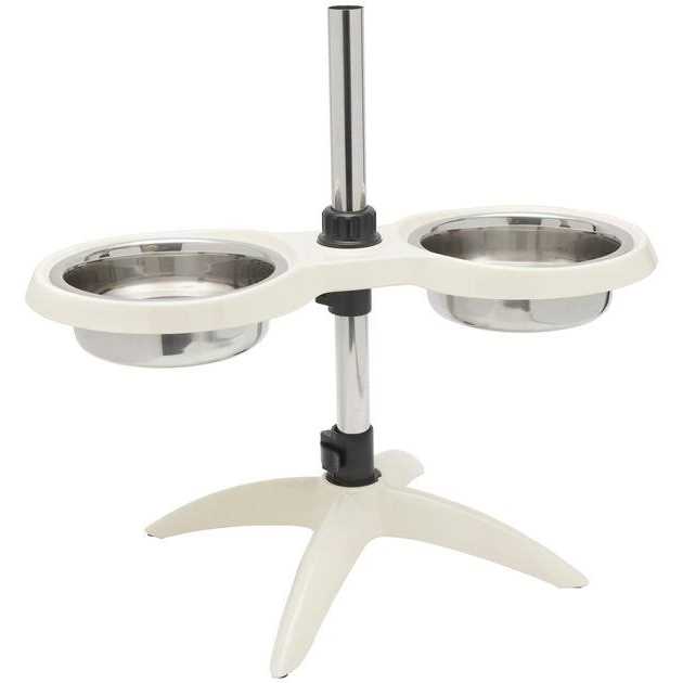 Frisco Adjustable Stainless Steel Double Elevated Dog Bowls - Healthber