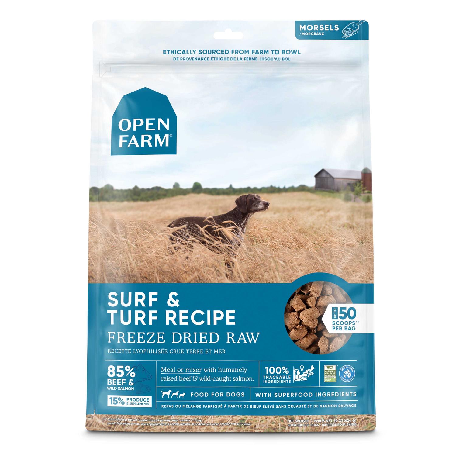 Open Farm Freeze Dried Raw Dog Food Surf & Turf - Healthber