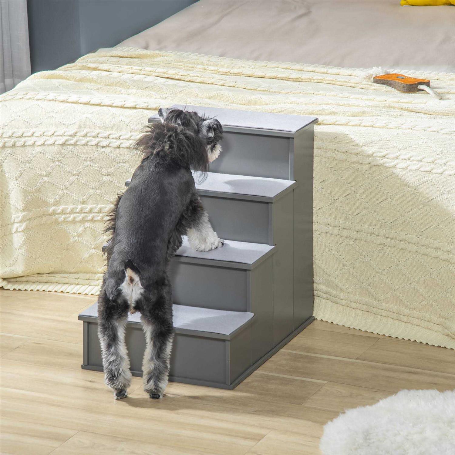 PawHut Pet Stairs, Small Pet Steps with Cushioned Removable Covering for Dogs and Cats Up to 22 Lbs - Healthber