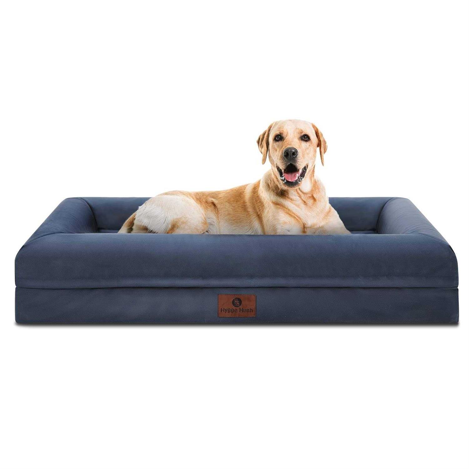 Hygge Hush Summer Waterproof Dog Bed, Washable Dog Bed with Removable Cover and Bolster - Healthber