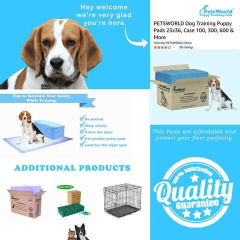 PetsWorld Heavy Absorbent Dog Puppy Training Pads count-28×34 - Healthber