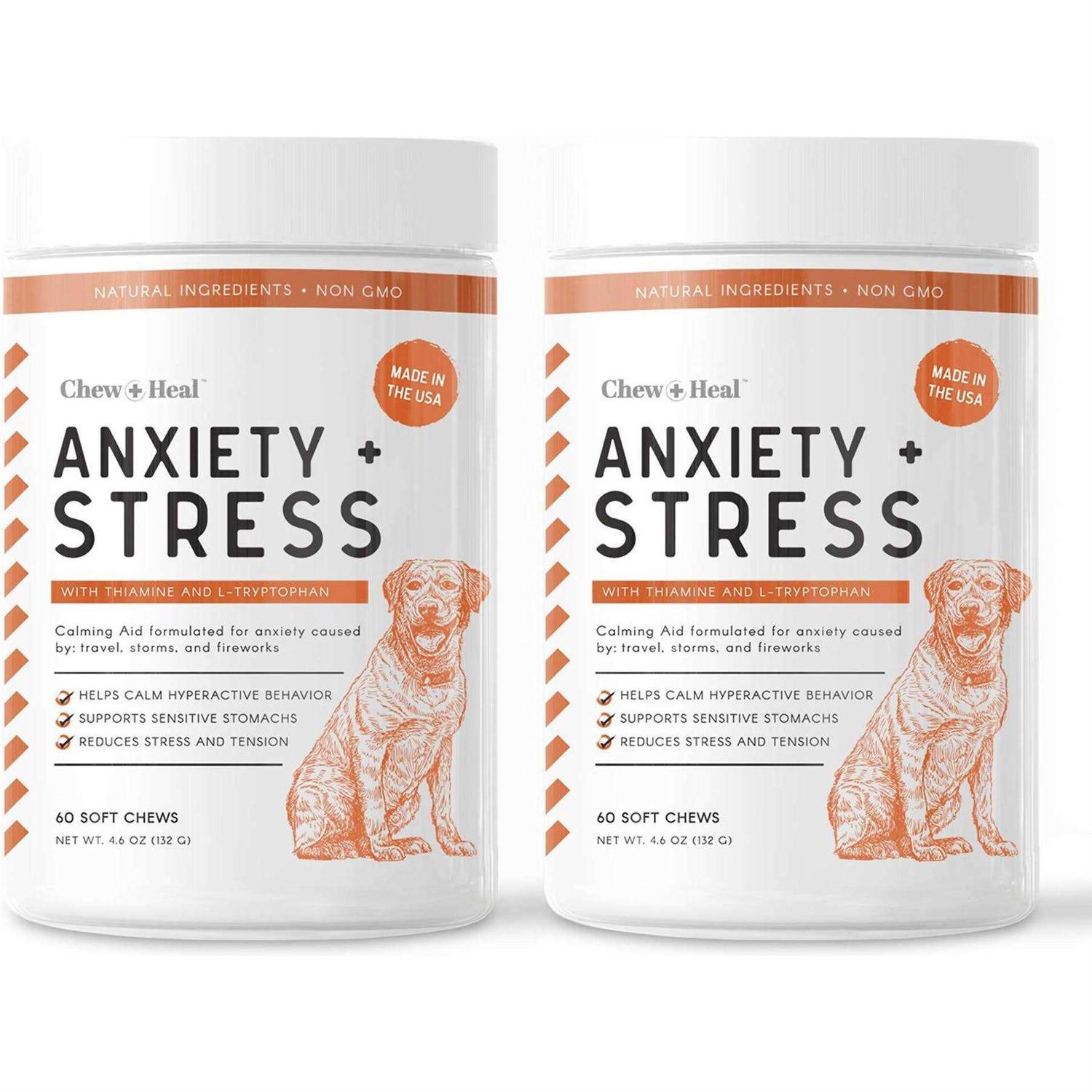 Chew + Heal Anxiety & Stress Dog Supplement - Healthber