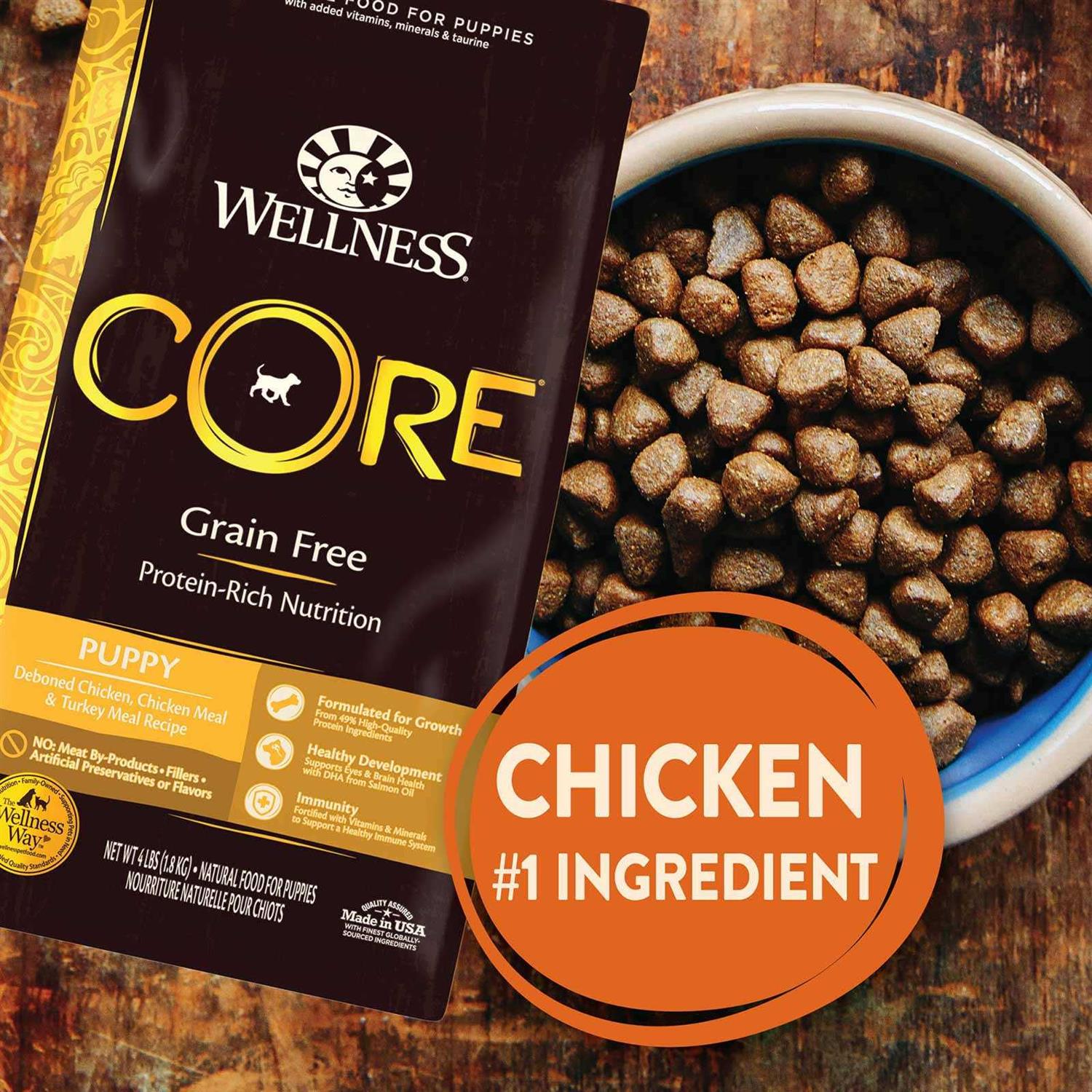 Wellness CORE Grain Free Puppy Chicken & Turkey Dry Dog Food - Healthber