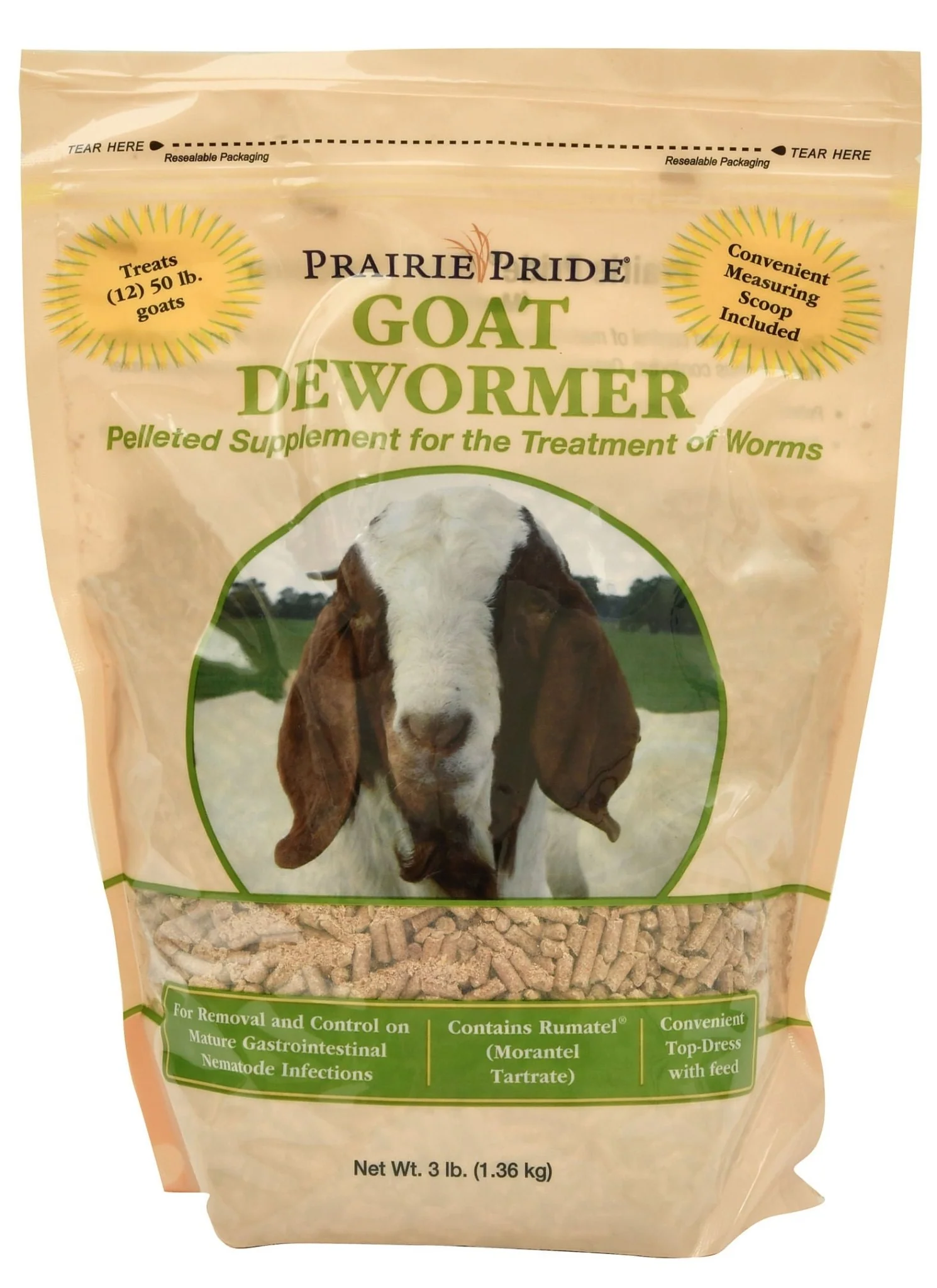 Prairie Pride Pelleted Goat Dewormer, 3 lb - Healthber
