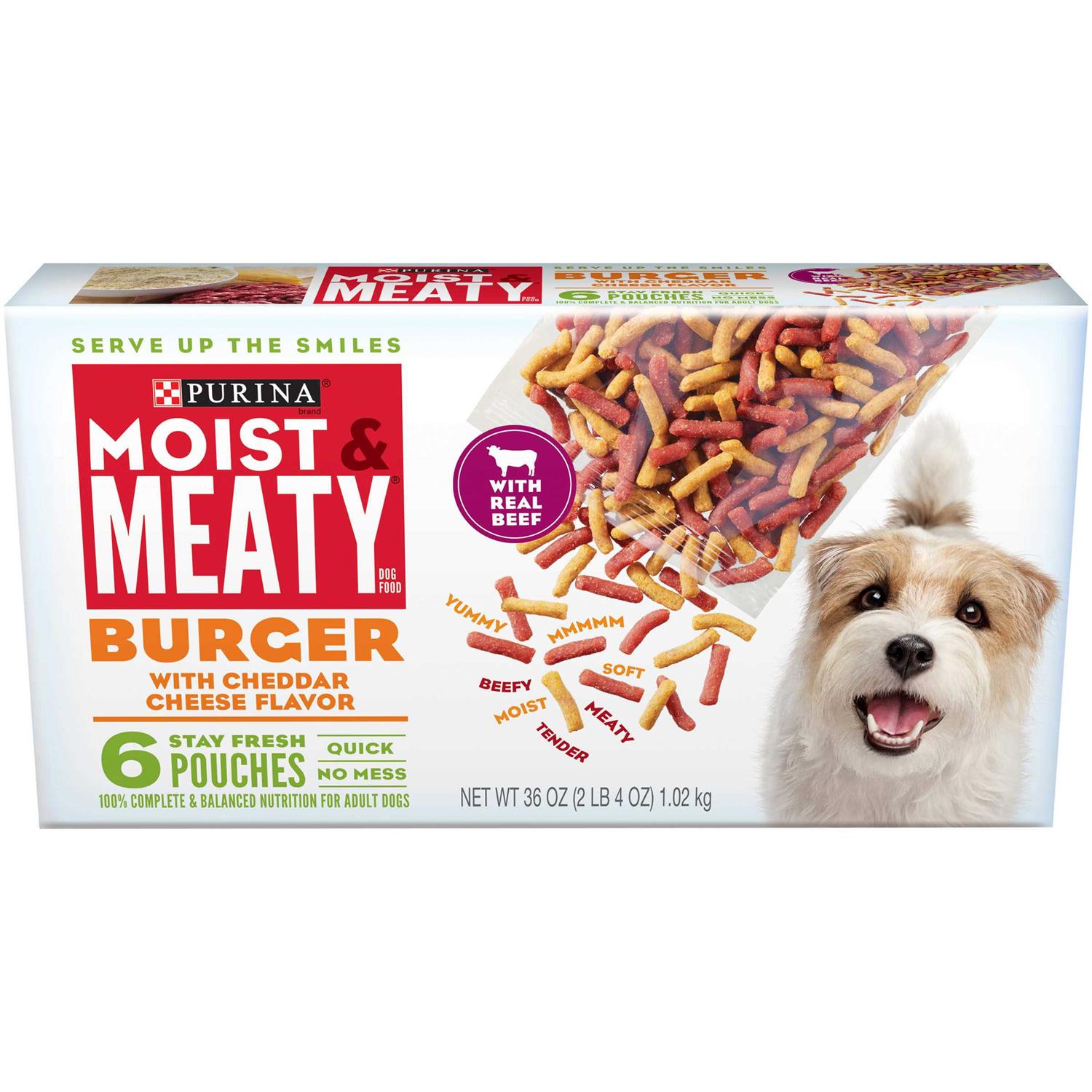 Purina Moist Meaty Burger With Cheddar Cheese Flavor Dry Dog Food - Healthber