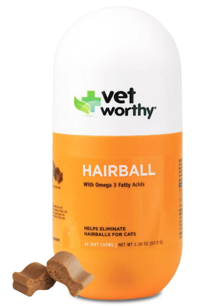 Vet Worthy Hairball Soft Chew Aid for Cats, 45 ct - Healthber