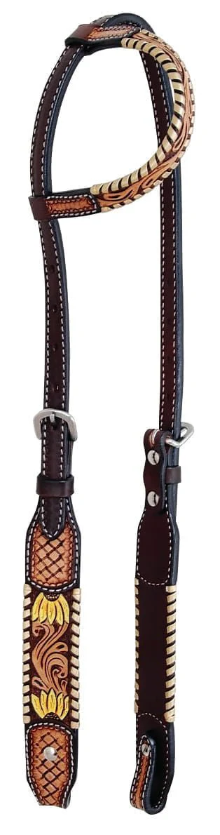Rafter T Painted Sunflower Single Ear Headstall - Healthber