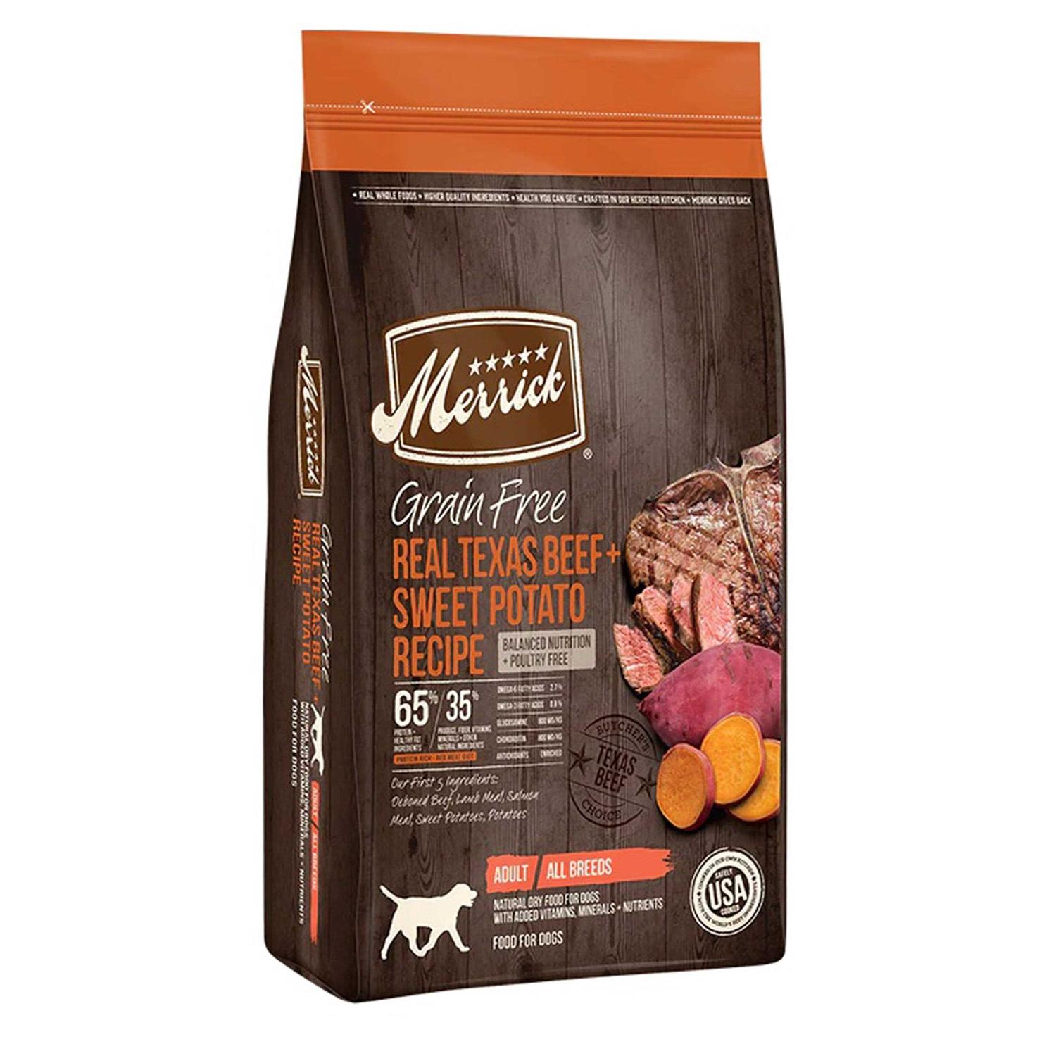 Merrick Grain Free Real Beef & Sweet Potato Puppy Recipe Dry Dog Food - Healthber