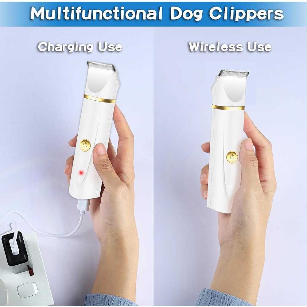 FERRISA Dog Clippers for Grooming Small Dog Clipper Dog Grooming Kit with 4 Blade Heads - Healthber