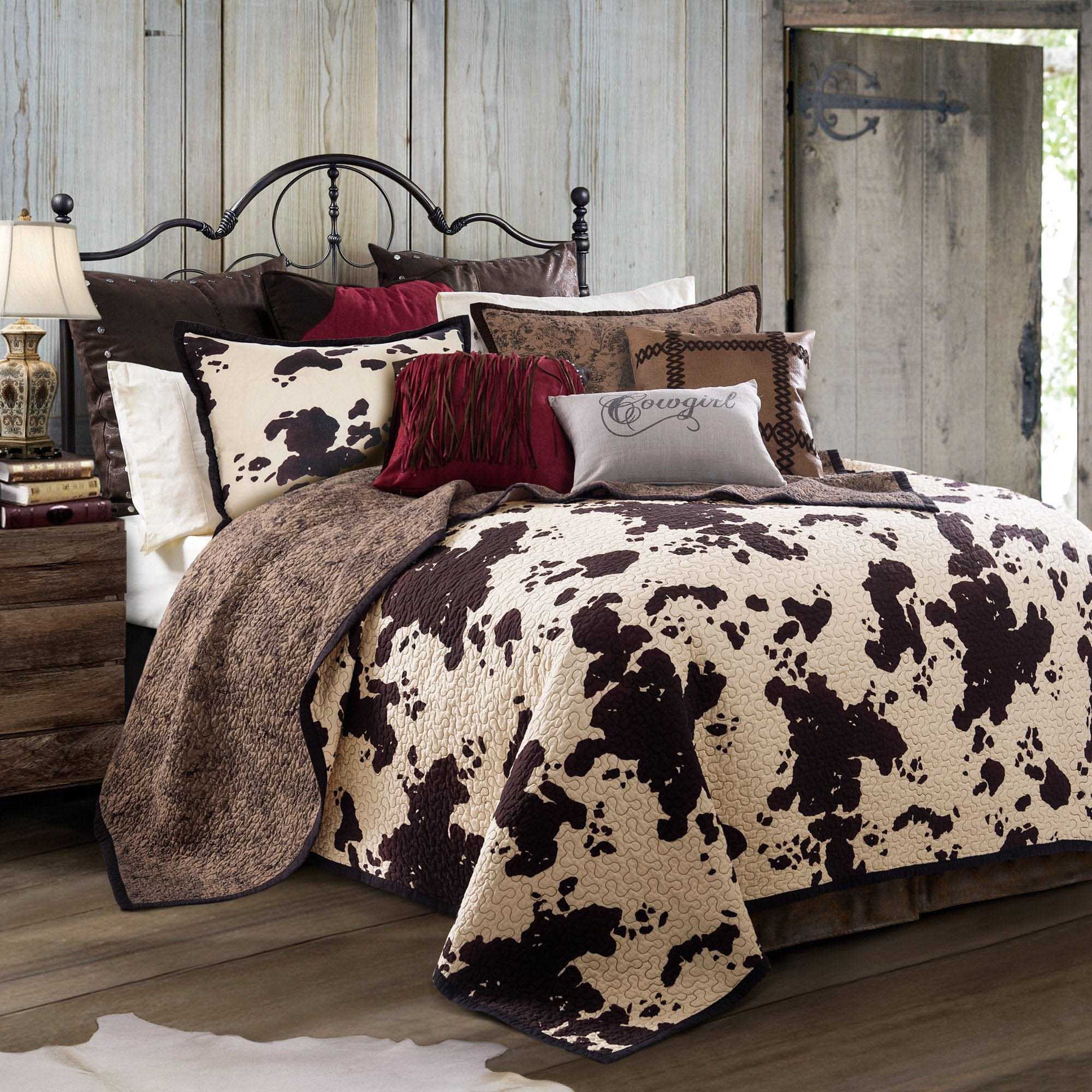 Elsa Cowhide Reversible 3 Piece Quilt Set - Healthber