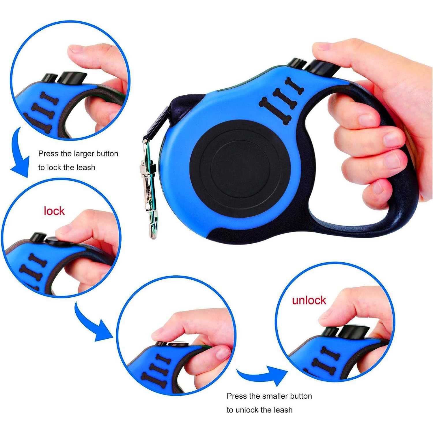 PETIMP Retractable Dog Leash Lightweight 16FT Leash - Healthber
