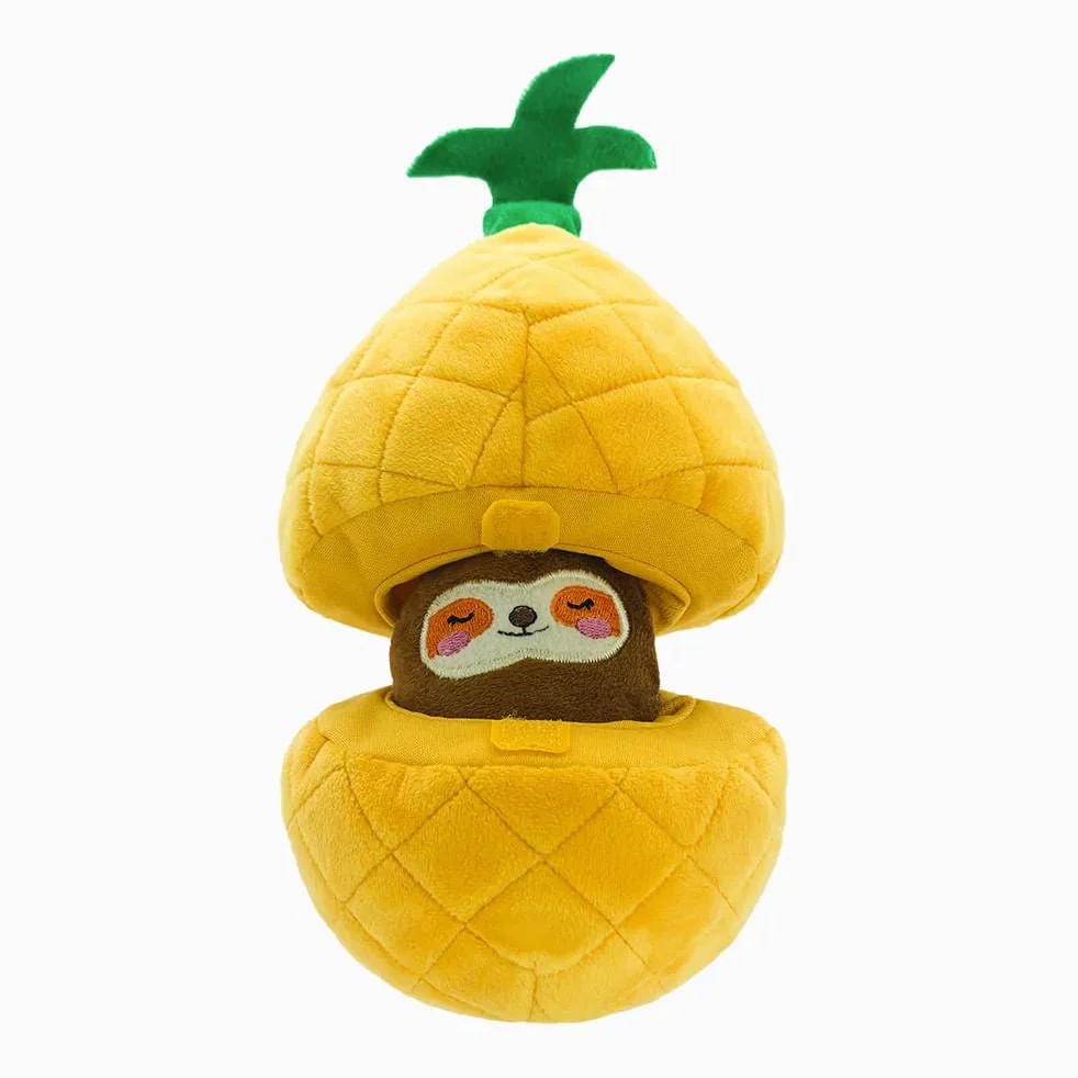 Hugsmart Pineapple Fruity Critterz Squeaker Dog Toy - Healthber