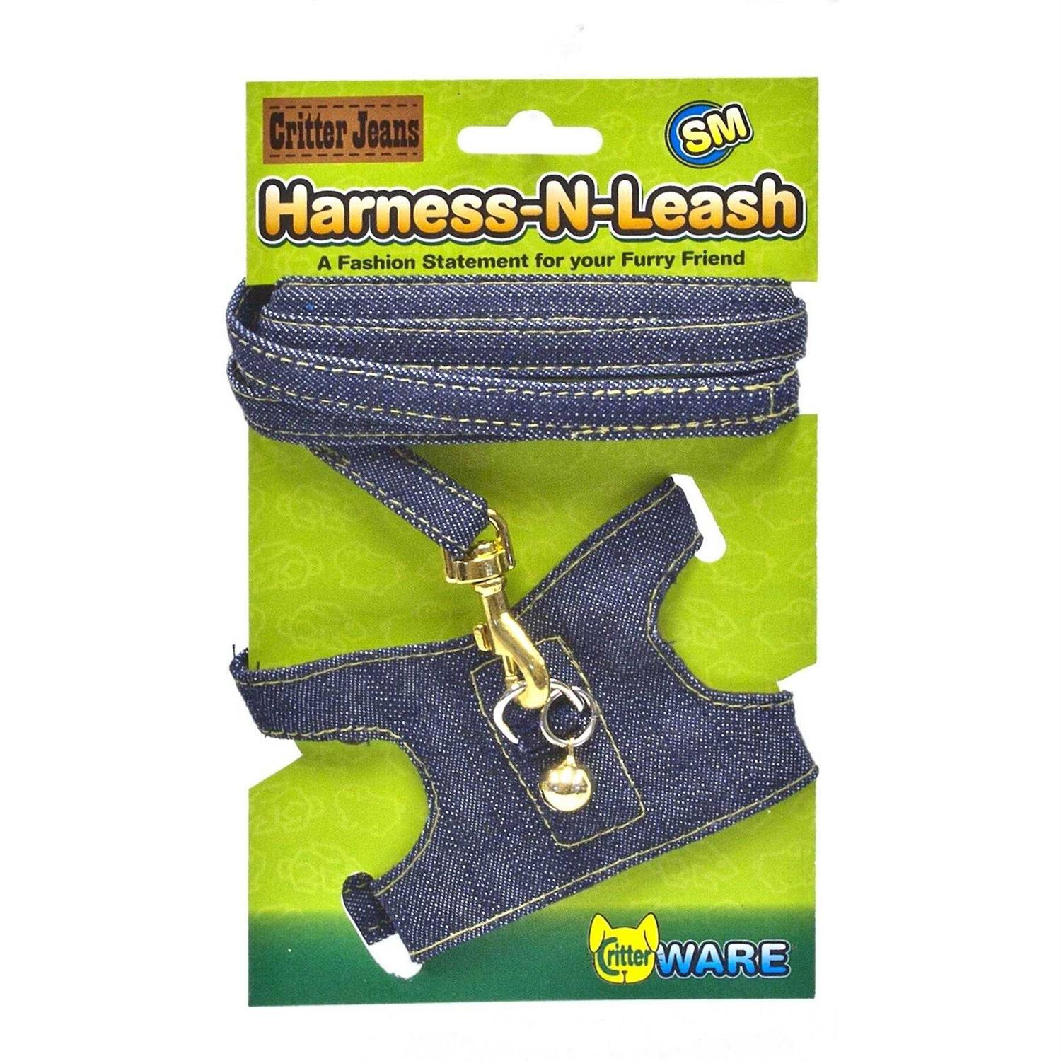 Ware Critter Jeans Small Animal Harness-N-Leash - Healthber