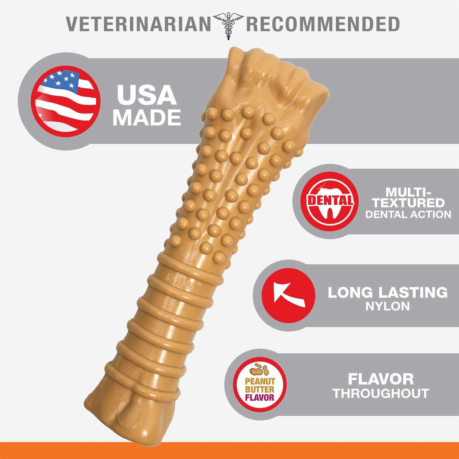 Nylabone Dura Chew Souper Peanut Butter Dog Bone - Healthber