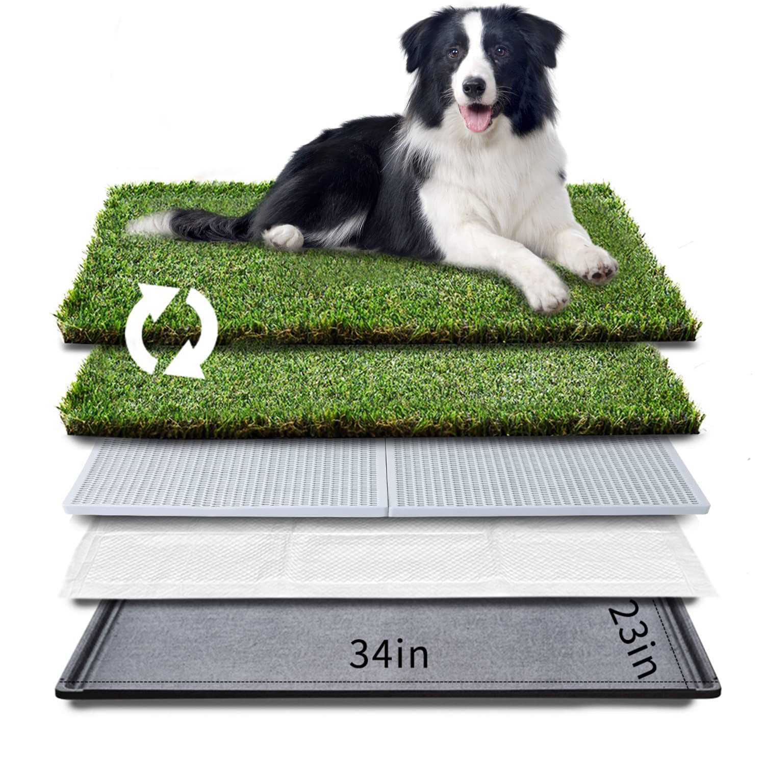 HQ4US 4LEGS HQ4us Dog Grass Pad with Tray Large Dog Litter Box Toilet 34”×23” - Healthber