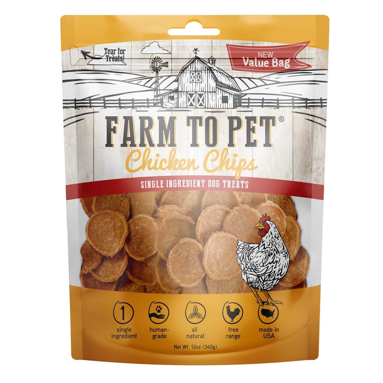 Farm to Pet Chicken Chips Dog Treats - Healthber