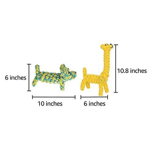 SunGrow Aggressive Chewers Small Dog & Cat Tug of War Rope & Chase Teething Toys - Healthber