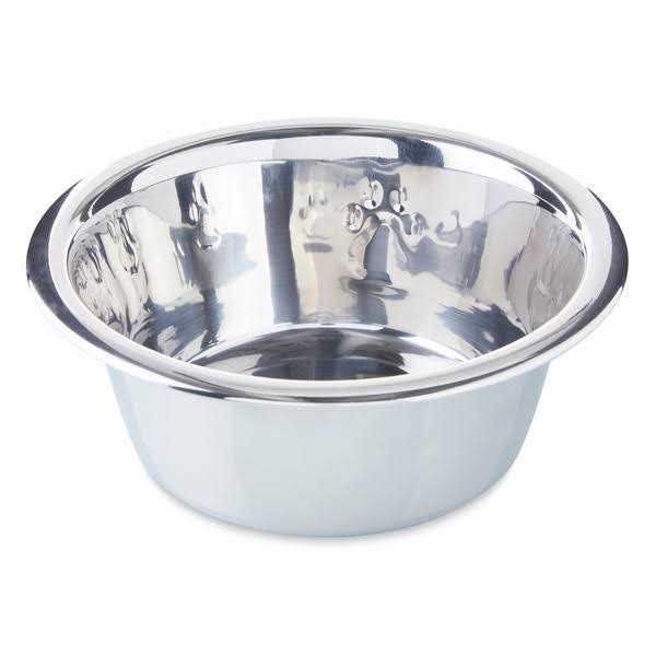 Vibrant Life Stainless Steel Paw Embossed Dog Bowl - Healthber