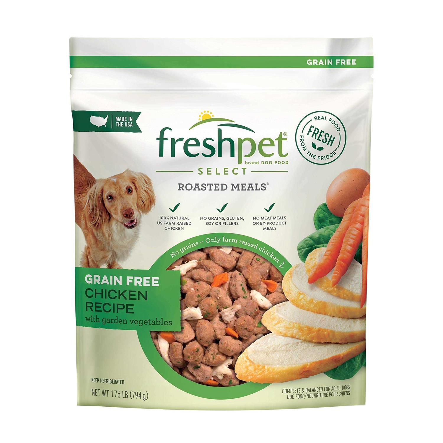Freshpet Grain Free Chicken Recipe with Garden Vegetables Freshly Roasted Meals Dog Food - Healthber