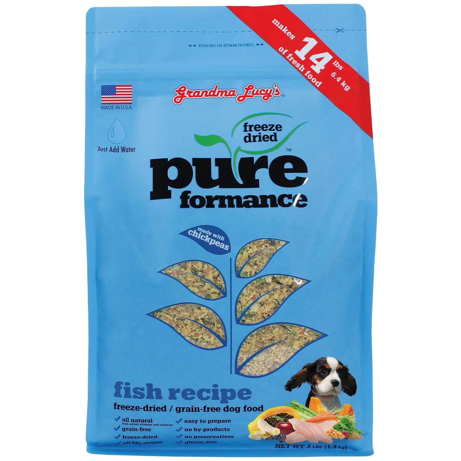 Grandma Lucy&s Pureformance Grain-Free Fish Freeze Dried Dog Food - Healthber