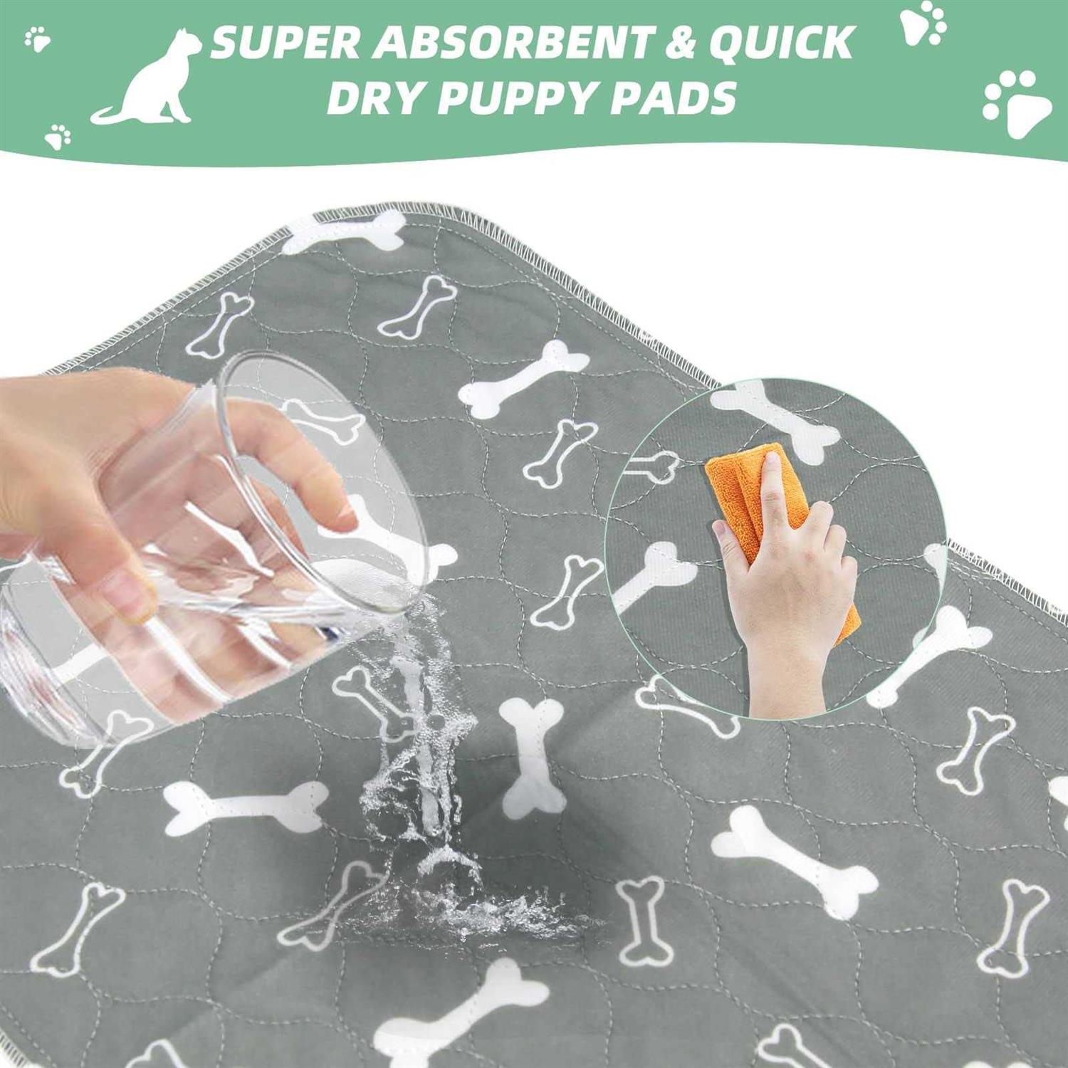 Baodan Washable Dog Pee Pads 2 Pack Reusable Puppy Pads Non-Slip Super Absorbent Dog Mat Incontinence Pads for Dog Playpen - Healthber