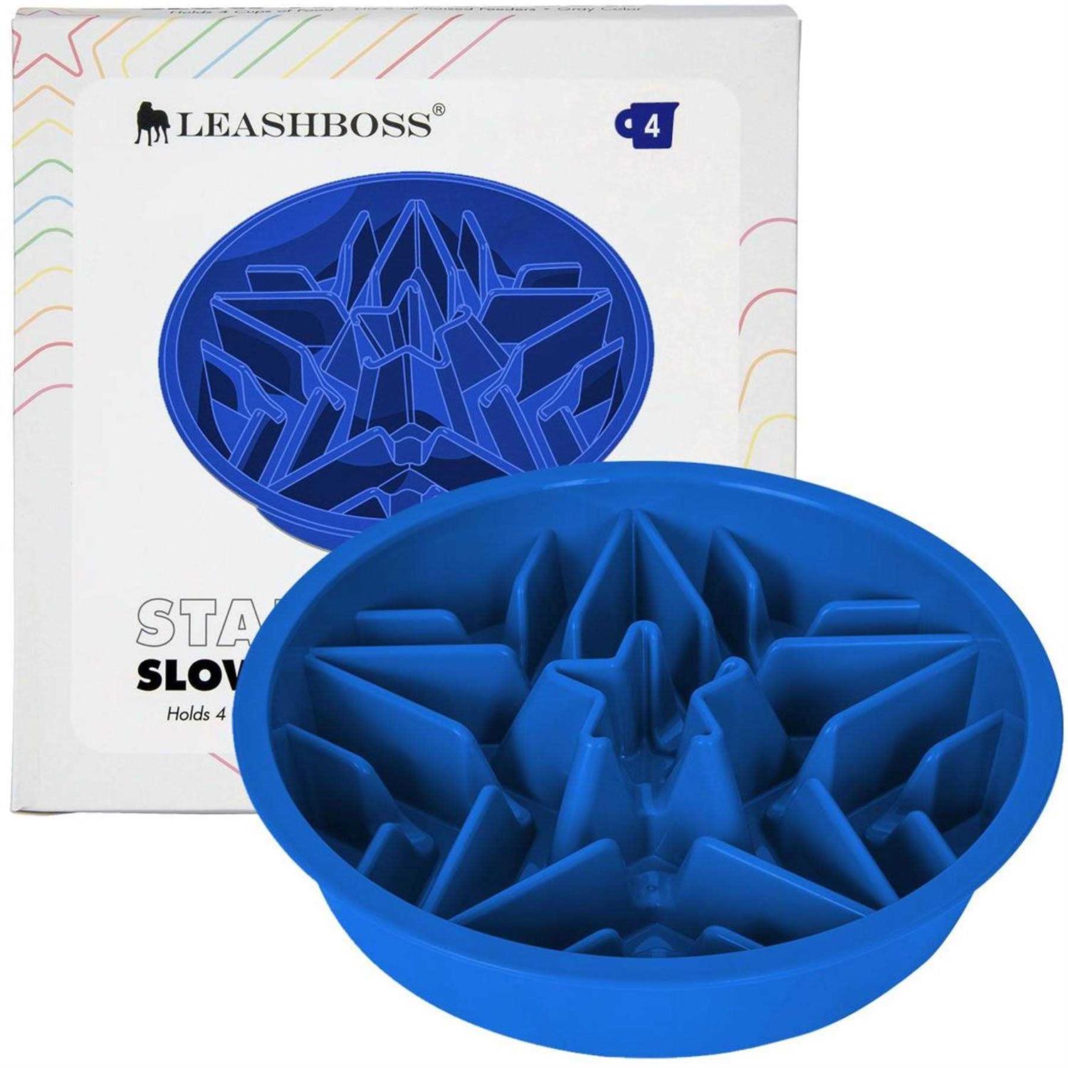 Leashboss Slow Feeder Dog Bowls Cup Maze Puzzle Food Bowl with Feeder Holes - Healthber