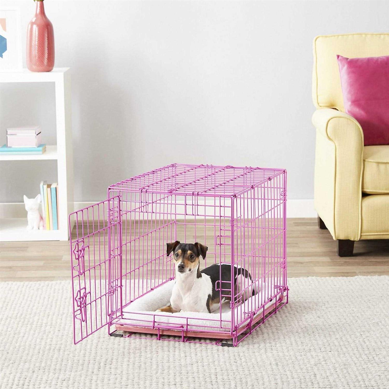 Frisco Fold & Carry Single Door Collapsible Wire Dog Crate - Healthber