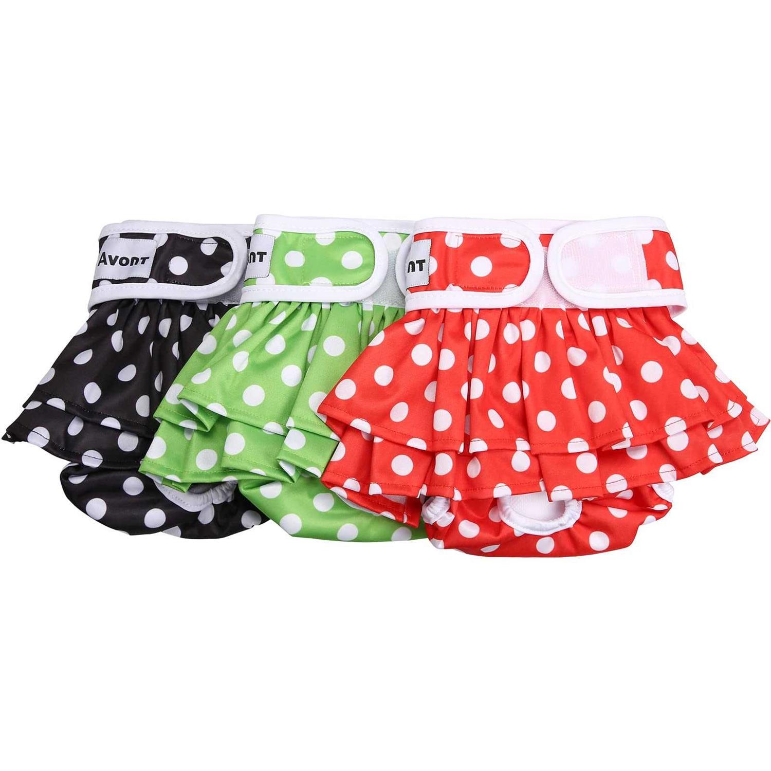 Avont 3 Pack Washable Female Dog Diapers Premium Reusable Highly Absorbent Doggie Diapers Wraps Durable Dog Diaper Cover - Healthber