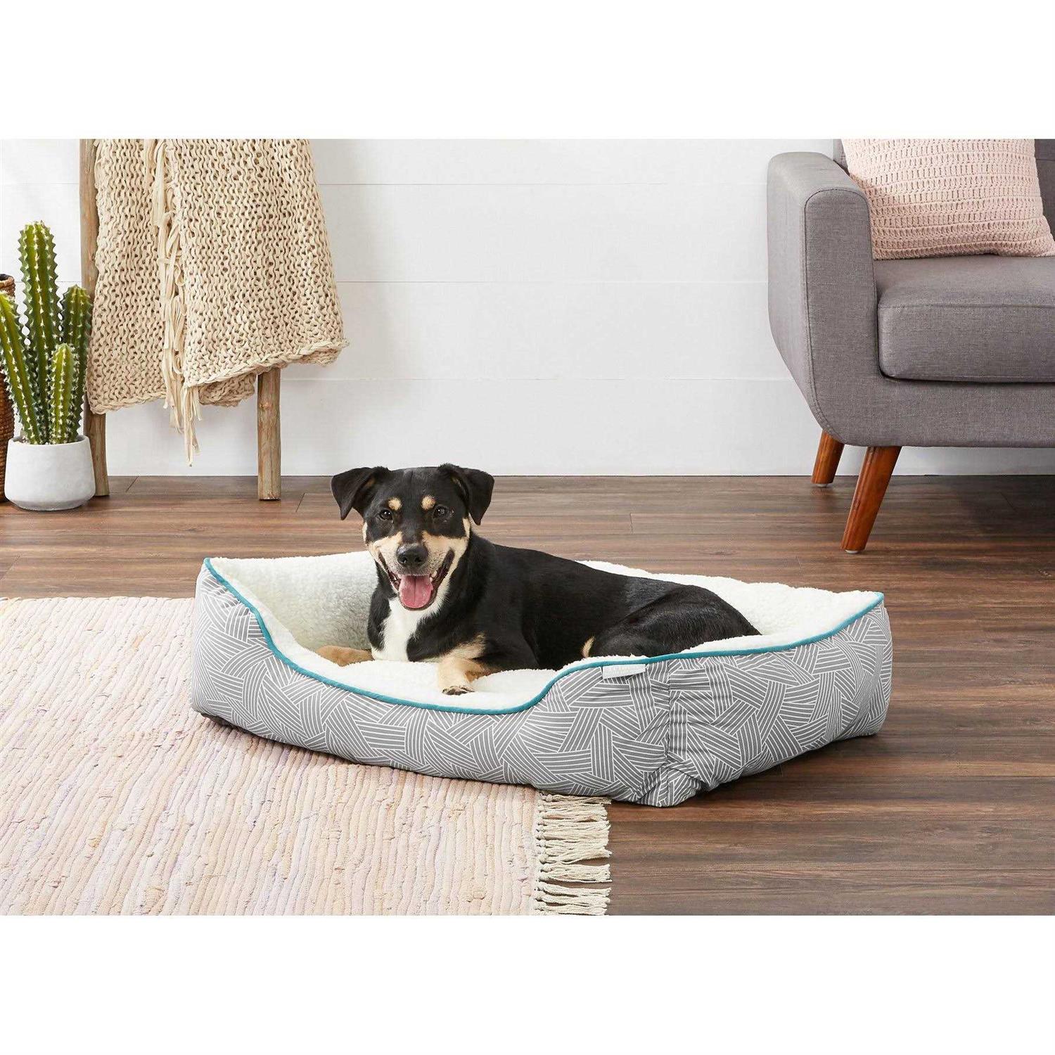 Frisco Sherpa Bolster Cat & Dog Bed - Healthber