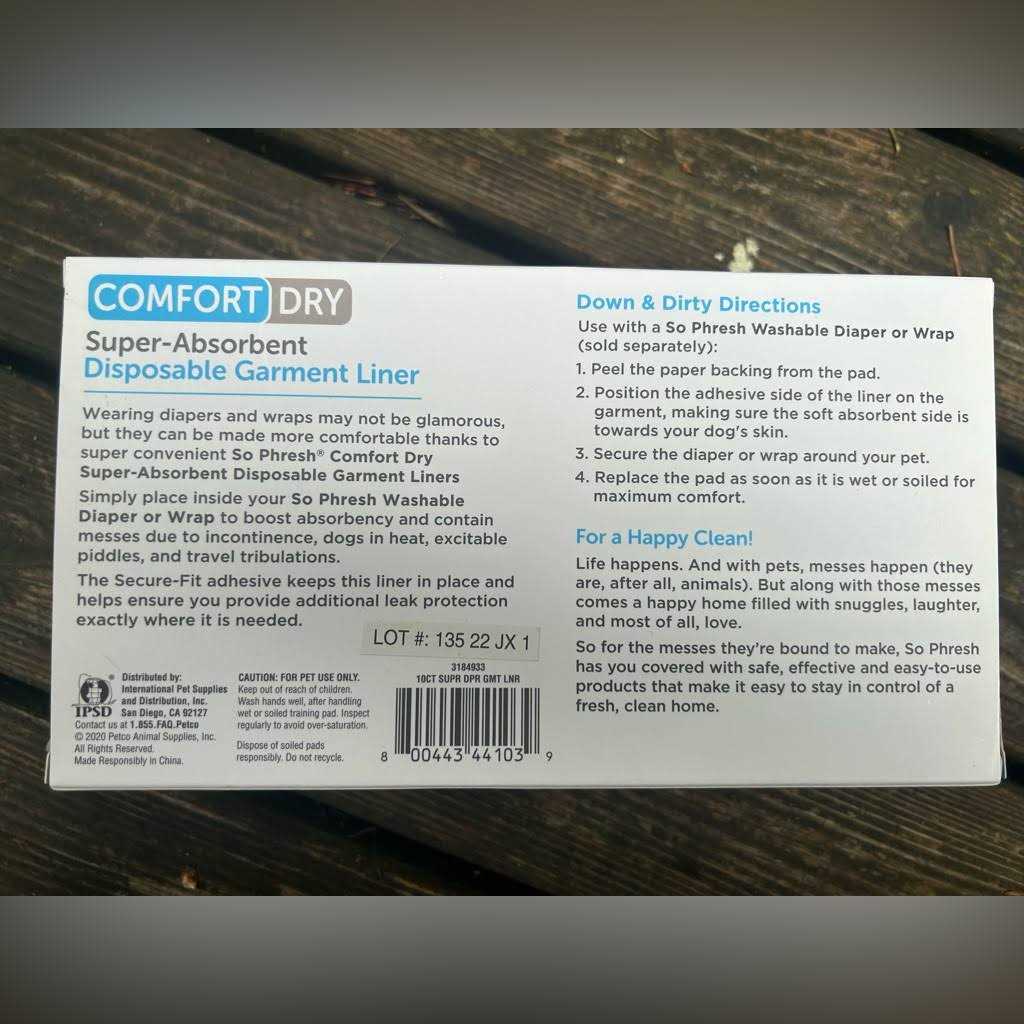 So Phresh Comfort Dry Disposable Dog Garment Liners - Healthber