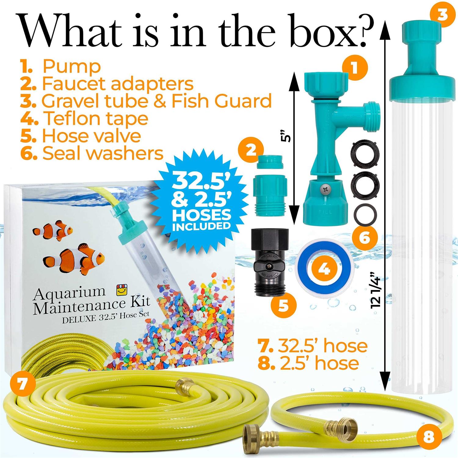 Gravel Vacuum for Aquarium Fish Tank Cleaning Tool Kit Aquarium Water Changer Siphon with Water Control Valve Heavy Duty Aquarium Gravel Cleaner - Healthber