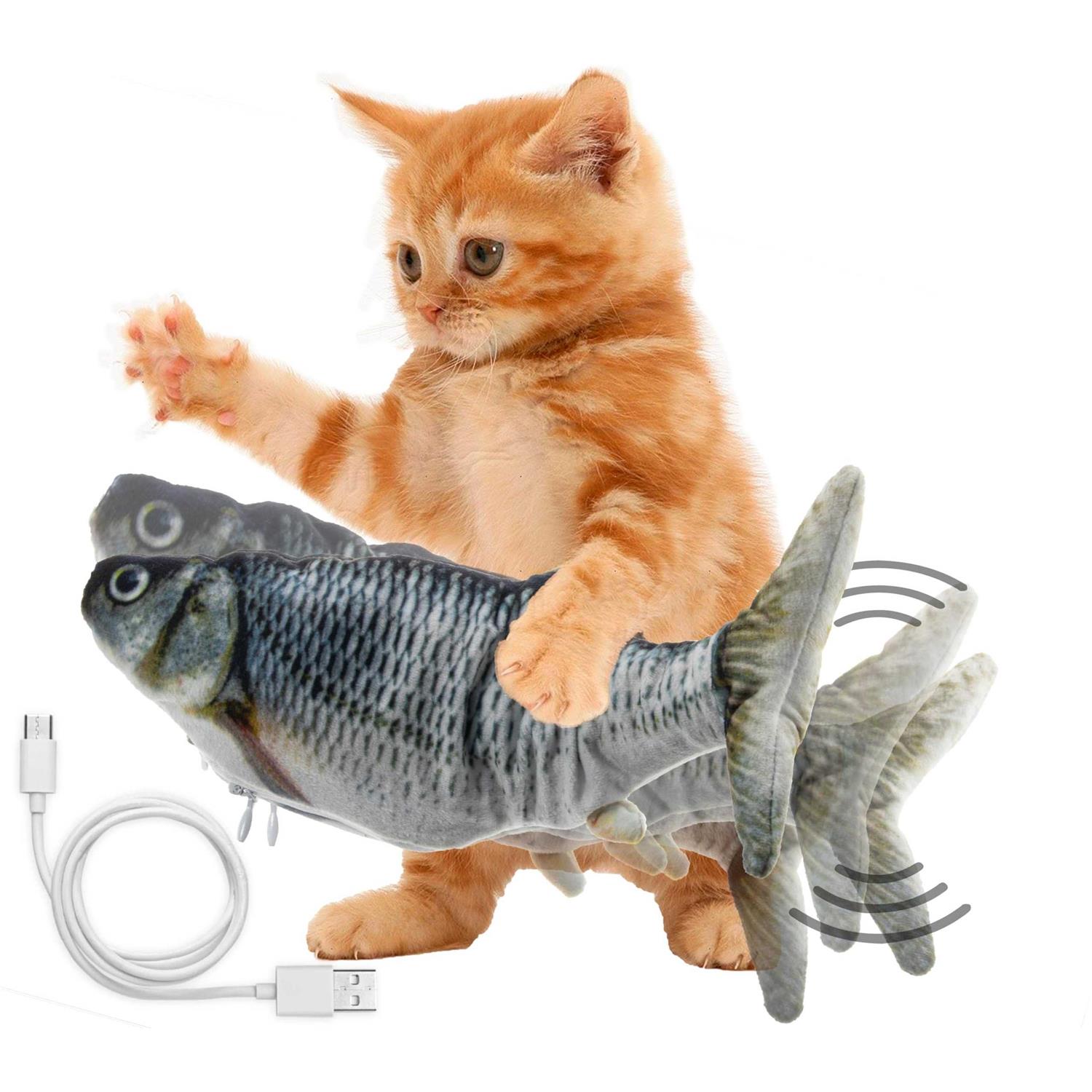 5 STAR SUPER DEALS Cat Flipping n Flopping Fish Cat Toy - Healthber