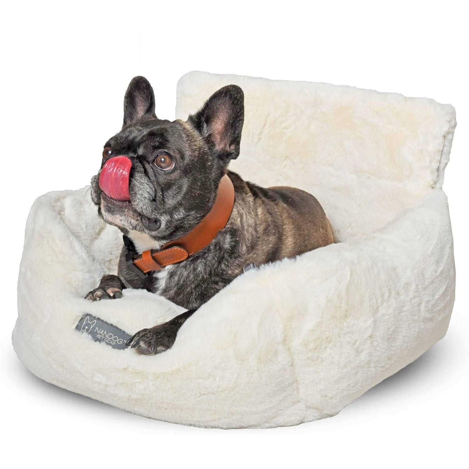 Nandog Pet Gear Ivory Cloud Collection Dog Car Seat Bed - Healthber