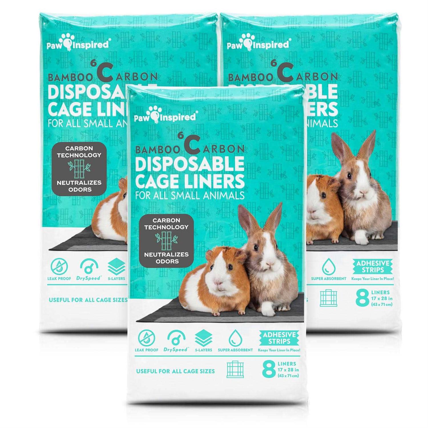 Paw Inspired Disposable Guinea Pig Cage Liners Bamboo Charcoal Odor Controlling - Healthber