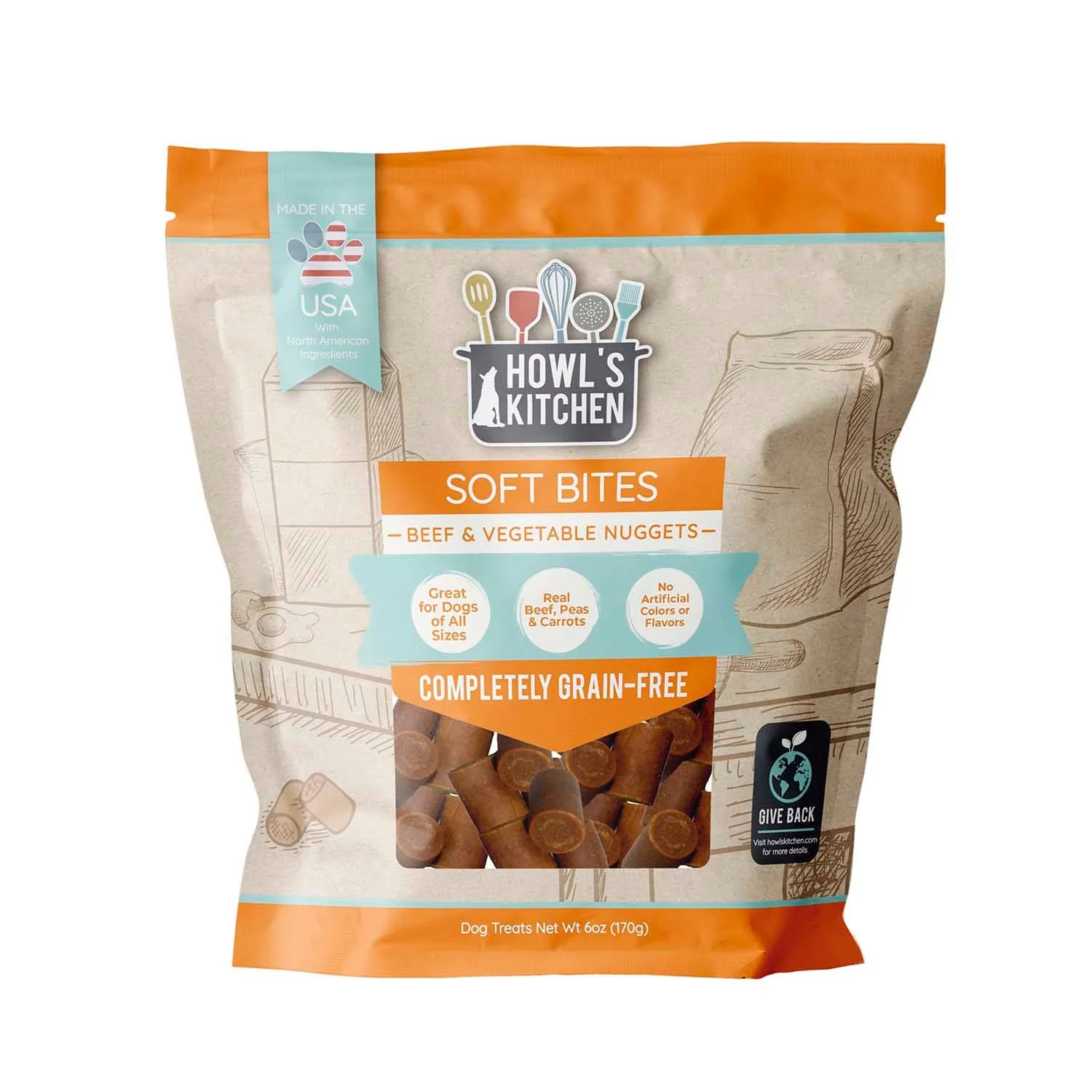 Howl's Kitchen Beef and Vegetable Nuggets, 6oz - Healthber