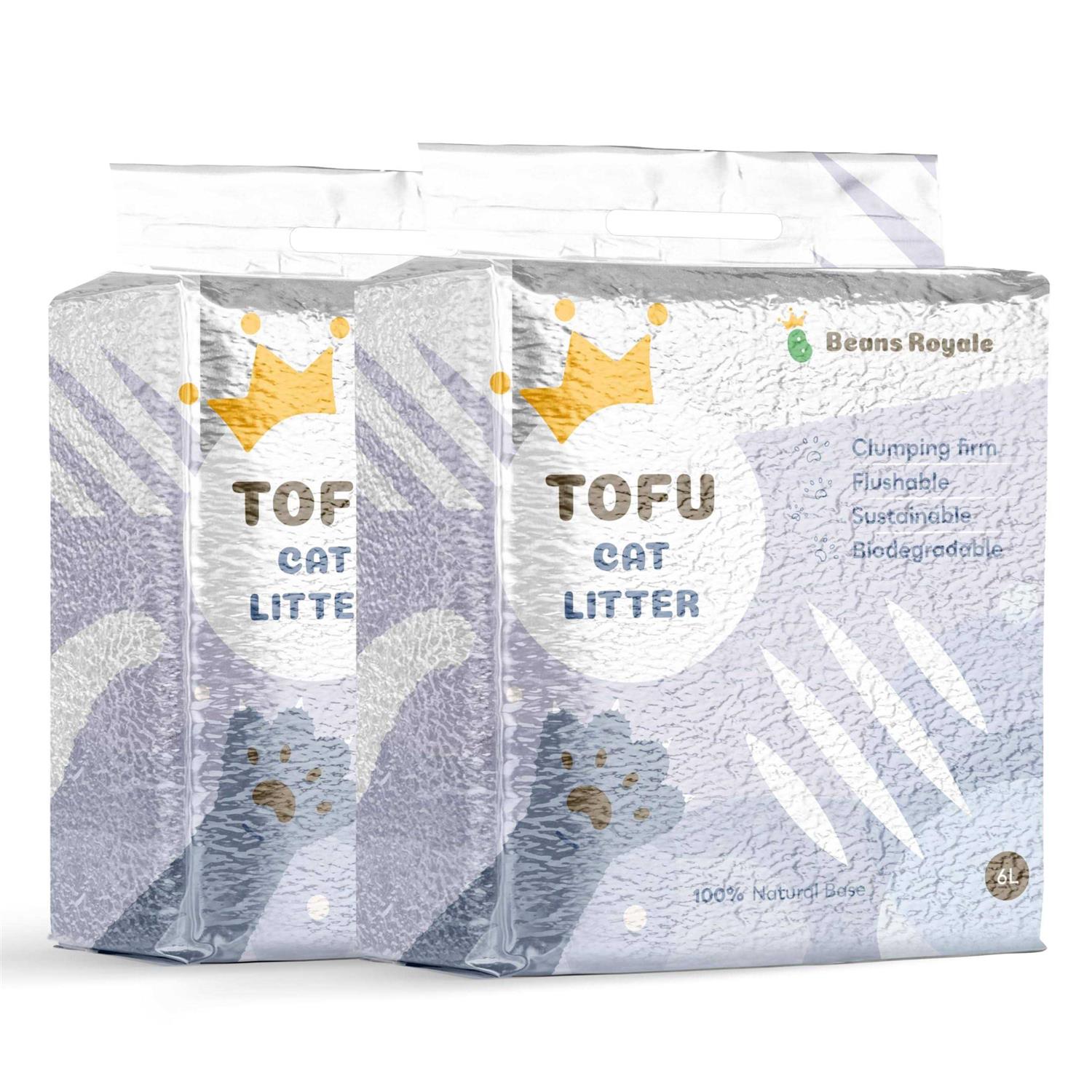 Beans Royale 2pcs Pack Tofu Cat Litter Clumping Kitty Litter - Healthber