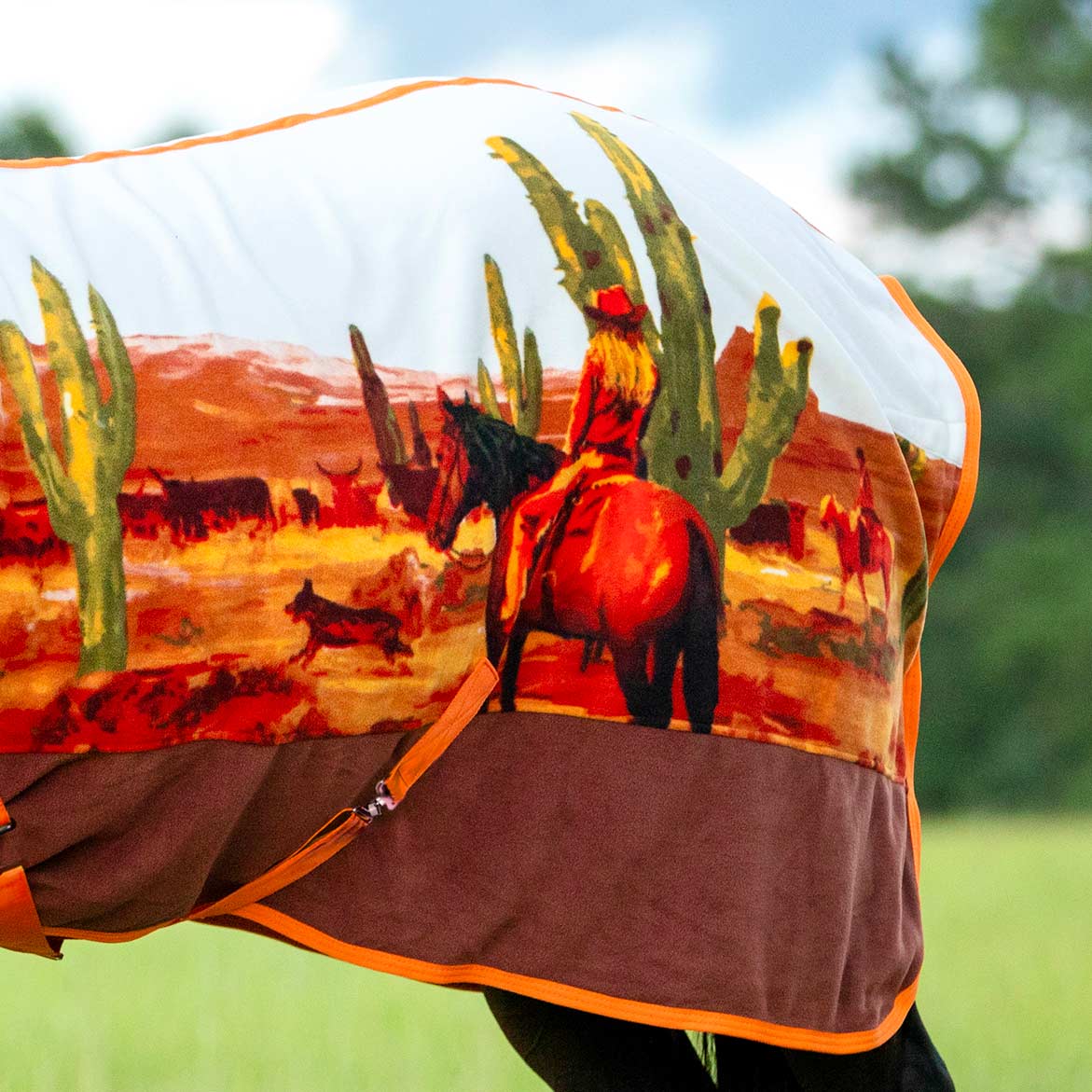 Expression Standard Neck Fleece Horse Cooler, Cattle Drive - Healthber