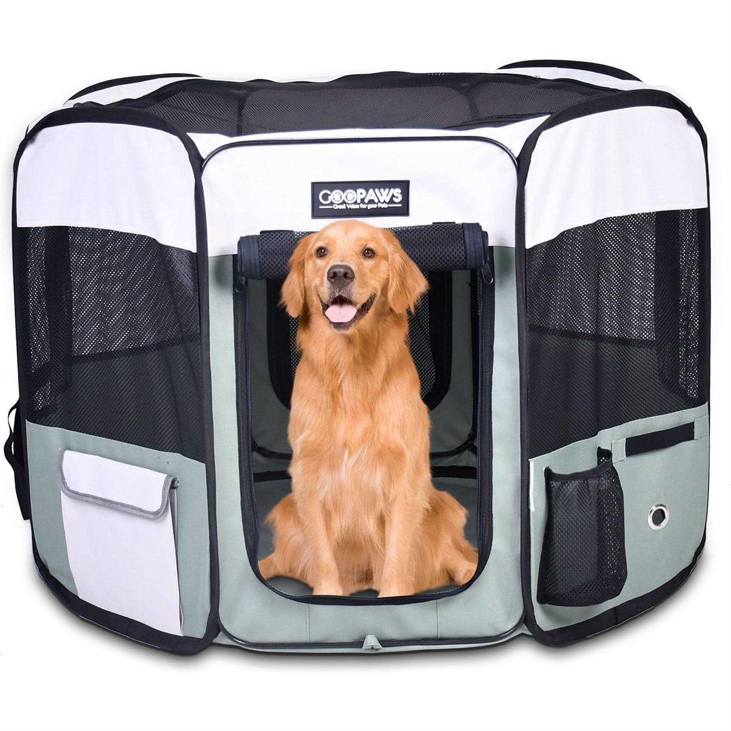 Jespet Portable Dog Exercise Pet Soft-Side Playpen - Healthber