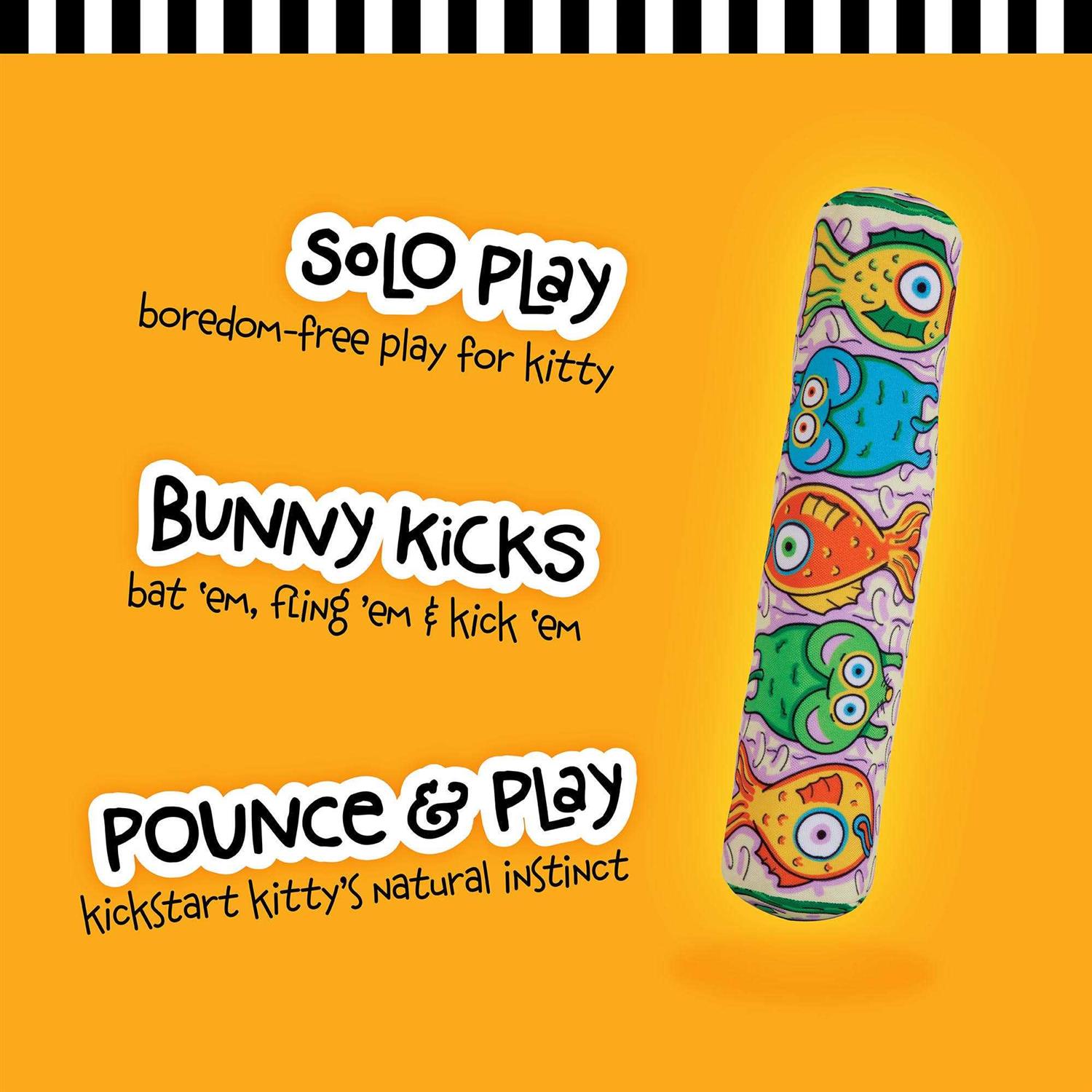 Fat Cat Kitty Kickz Gold Fish Roll Cat Toy - Healthber