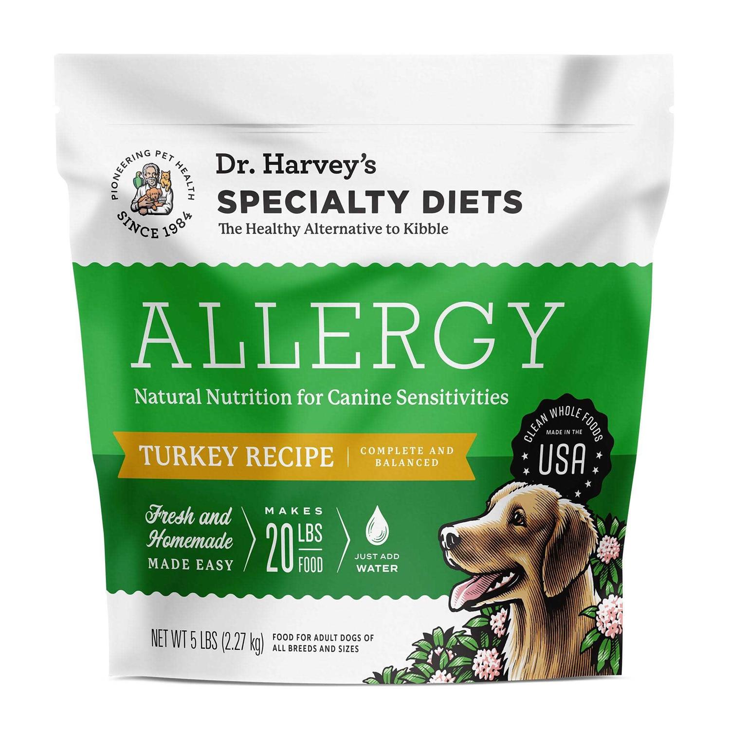 Dr. Harvey’s Specialty Diet Allergy Turkey Recipe, Human Grade Dog Food for Dogs with Sensitivities and Allergies - Healthber