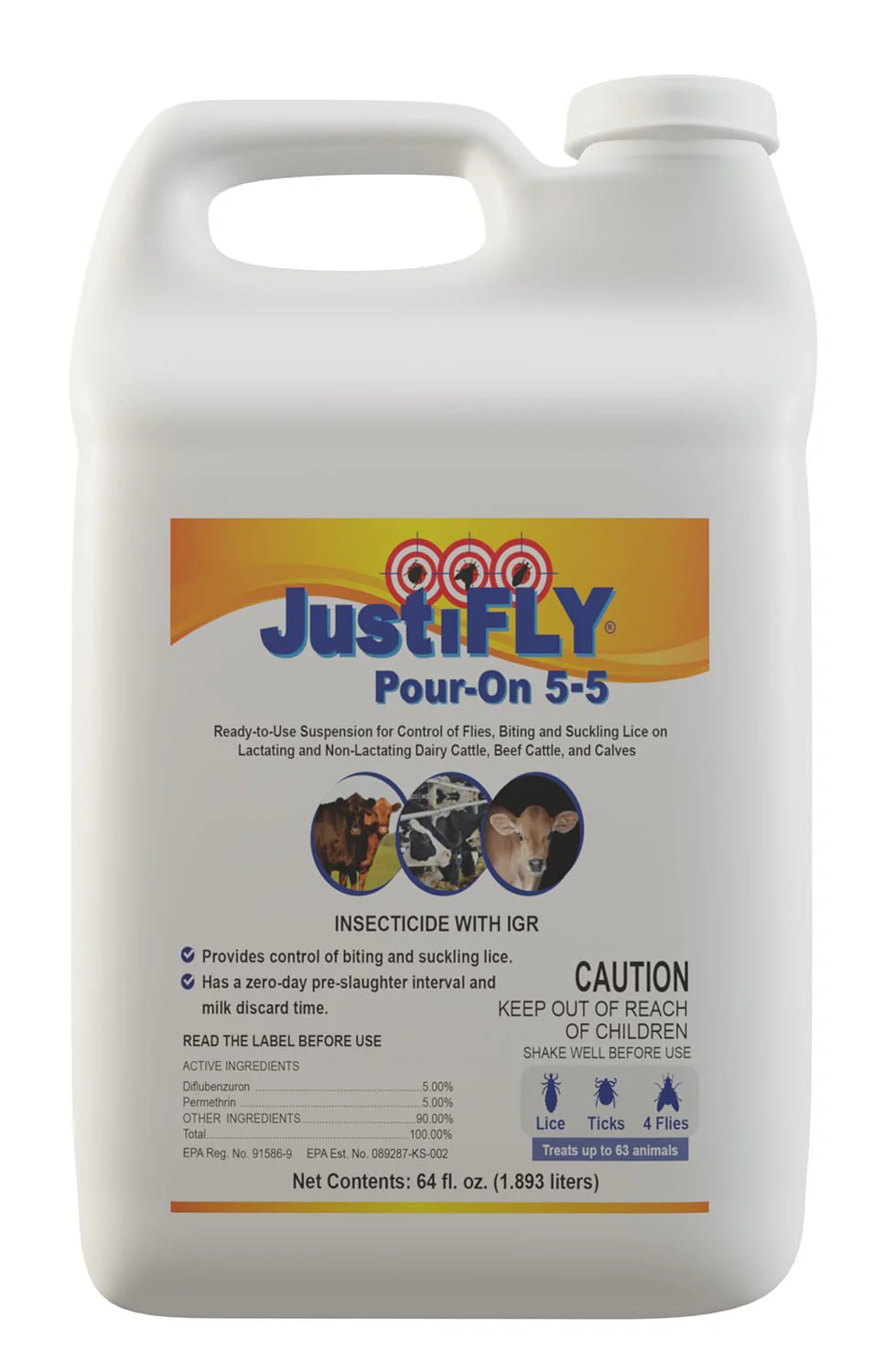 JustiFly Pour-On 5/5, 0.5 gallon - Healthber