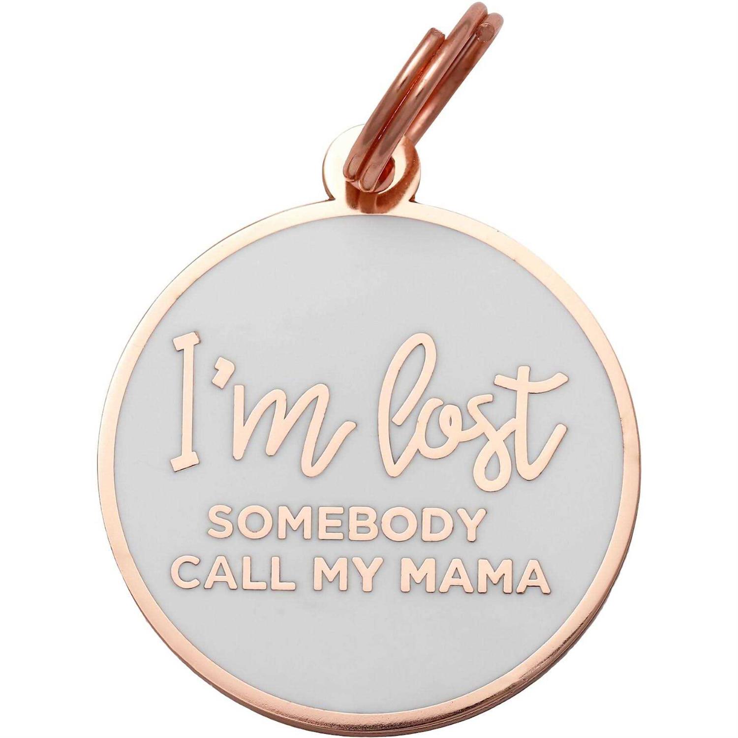 Two Tails Pet Company Rose Gold & White I’m Lost Mama Pet ID Tag - Healthber