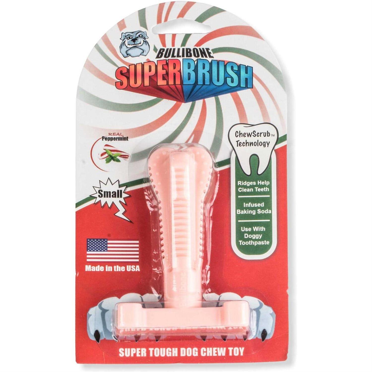 Bullibone SuperBrush Dog Teeth Cleaning Brushing Toothbrush Stick Long Lasting Nylon Chew Toy for Oral Care - Healthber
