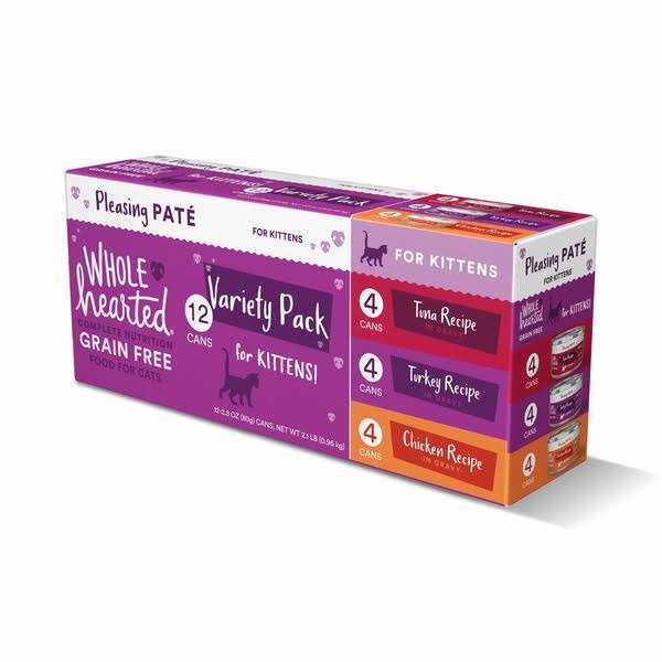 WholeHearted Grain Free Wet Kitten Food Pate Variety Pack - Healthber