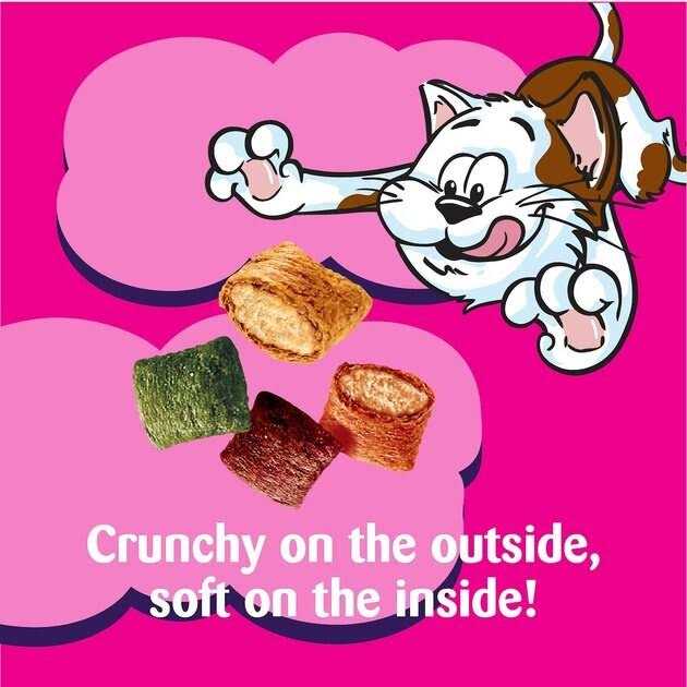 Temptations MixUps Purricorn Chicken Dairy & Shrimp Flavors Crunchy & Soft Cat Treats - Healthber