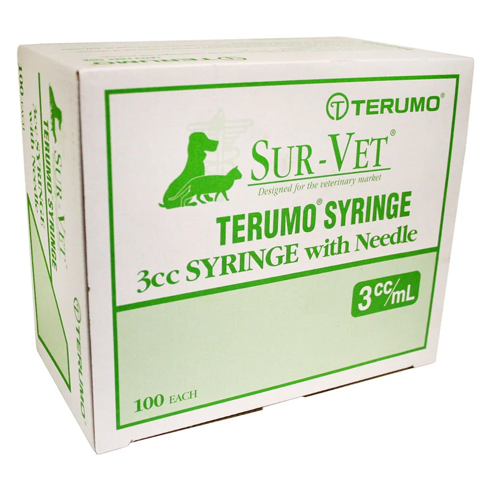 Terumo SUR-VET Luer Lock Syringe with Needle, 3 cc LL, 100 ct - Healthber