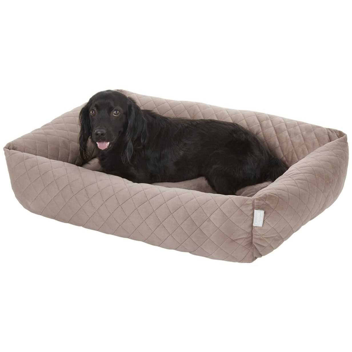 Frisco Velvet Rectangular Bolster Cat Dog Bed - Healthber
