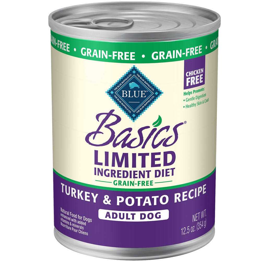Blue Buffalo Basics Grain Free LID Turkey & Potato Canned Dog Food - Healthber